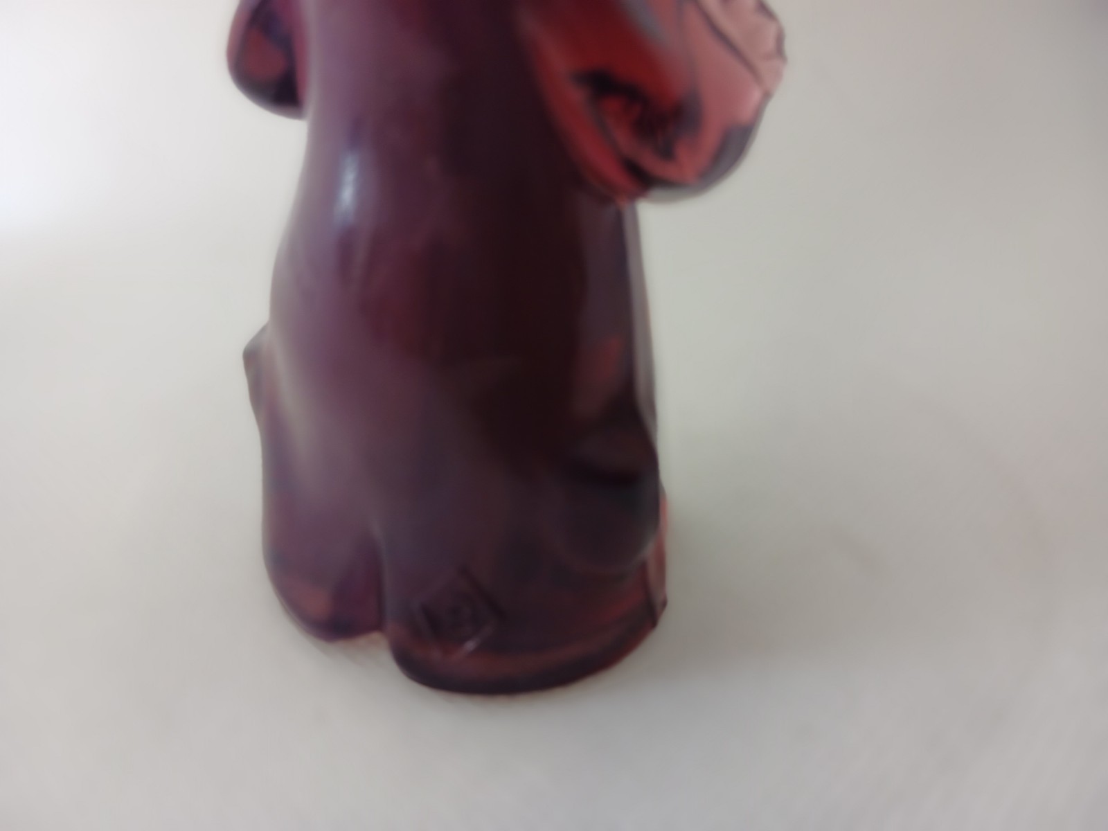 Boyd Art Glass Chuckles The Clown Figurine Purple Slag Glass 3.75 Inch Tall
