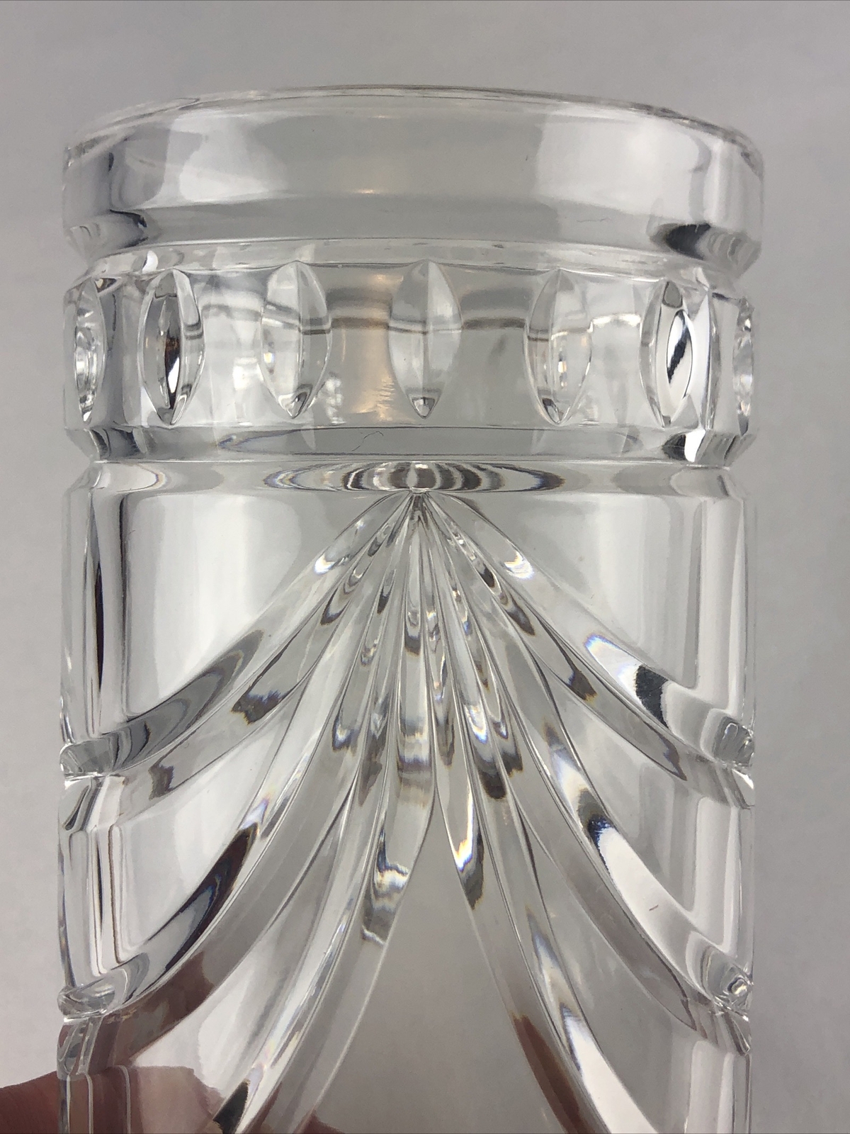 Waterford OVERTIRE Vase Crystal Glass Oval Cut 6 Inches Tall Signed Small