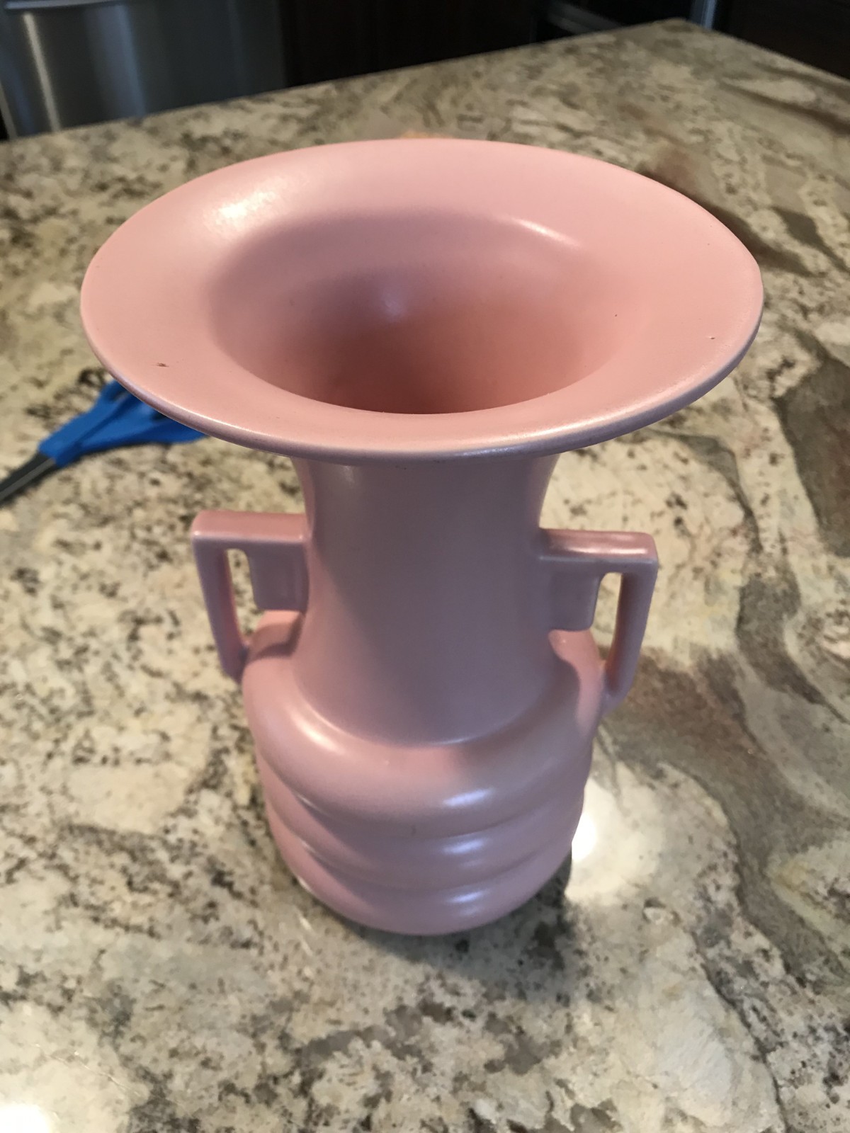 Vintage Abingdon Pink Matte Vase – 9.5 Inches Tall – Art Deco Style