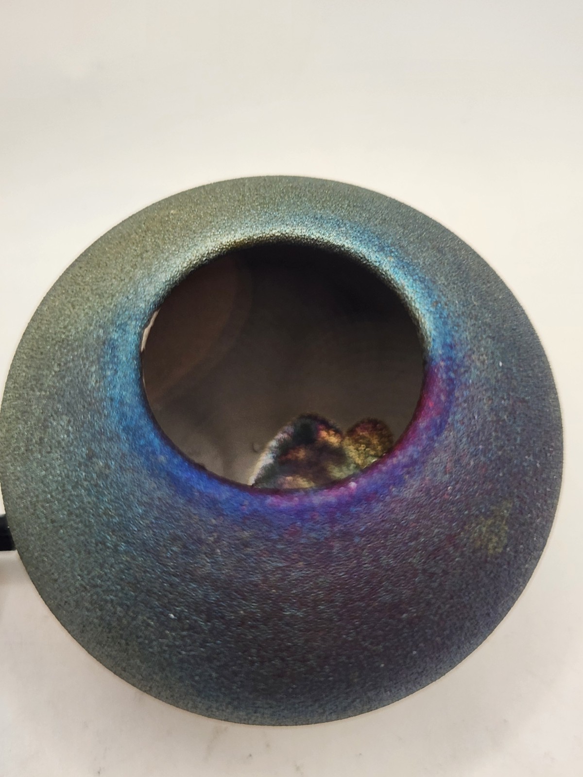 Jeremy Diller Signed Raku Pottery Dream Jar Lidded Vessel Turquoise
