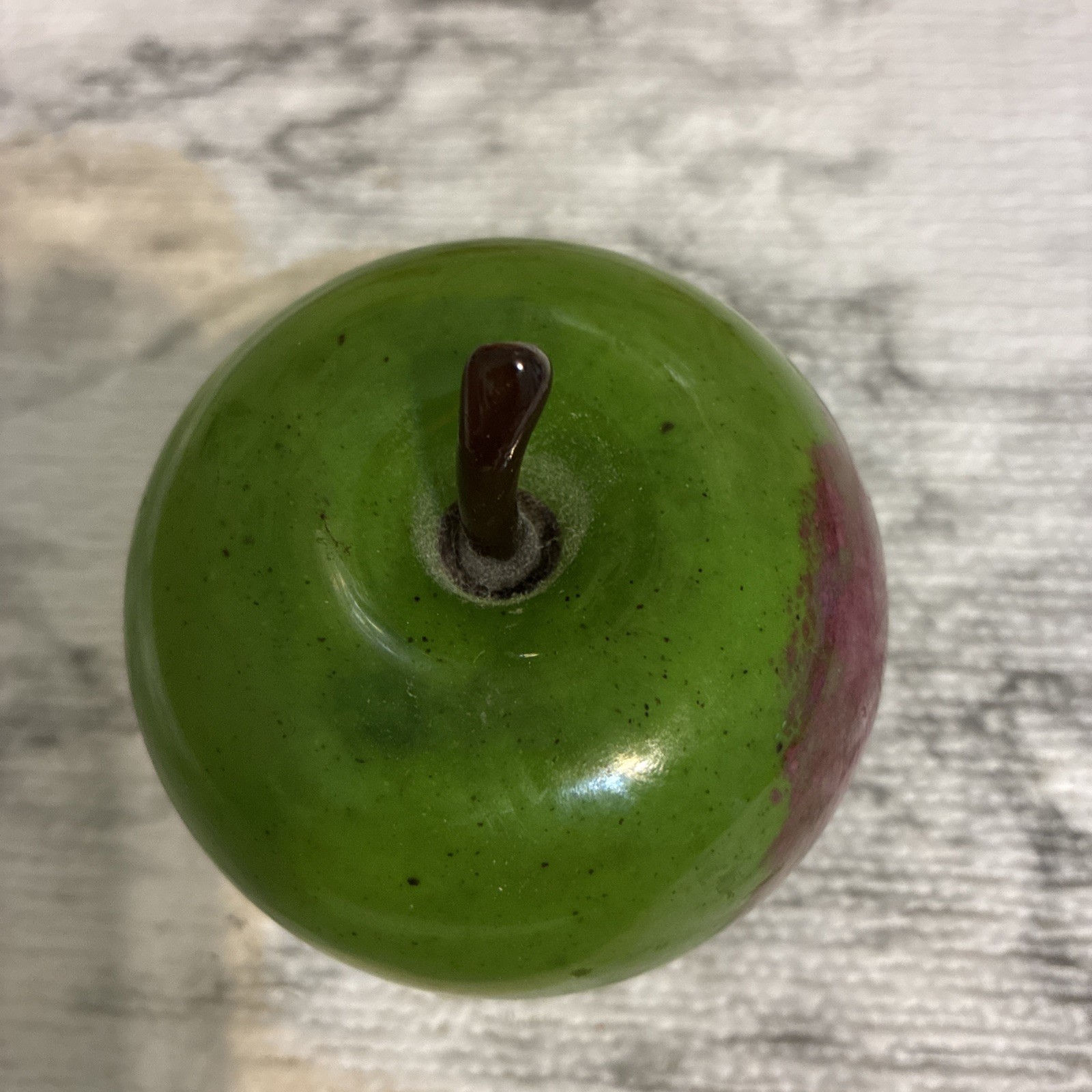 Glass Apple From Langham England Green/Red