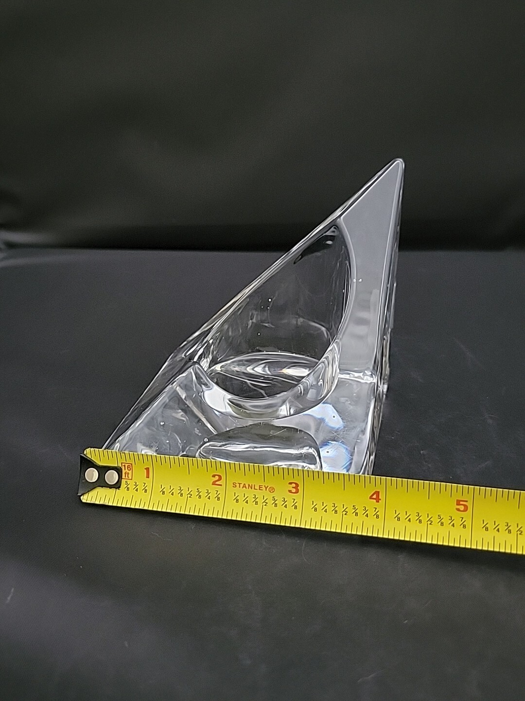 Nybro Sweden Ice Pyramid MCM Clear Crystal Votive Candle Holder Tord Kjellstrom