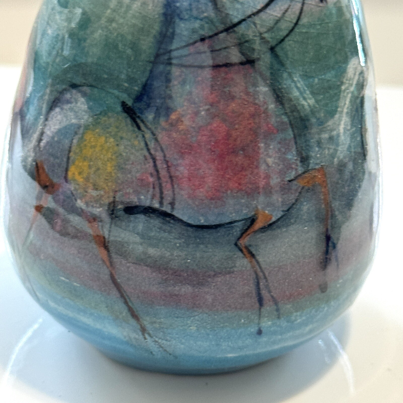 Polia Pillin Art Pottery with Three Horses Weed Vase 3.75″H – Signed