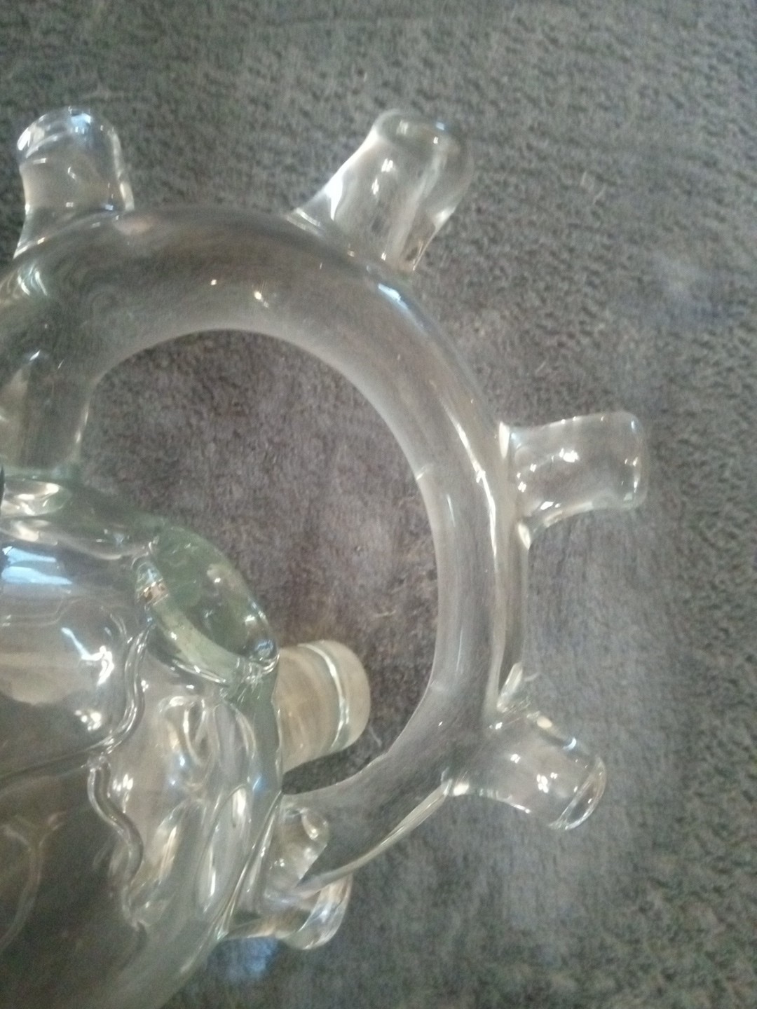 Glass Handmade Hanging Heart Vase Thick Heavy Very Unique Design OOAK Beautiful