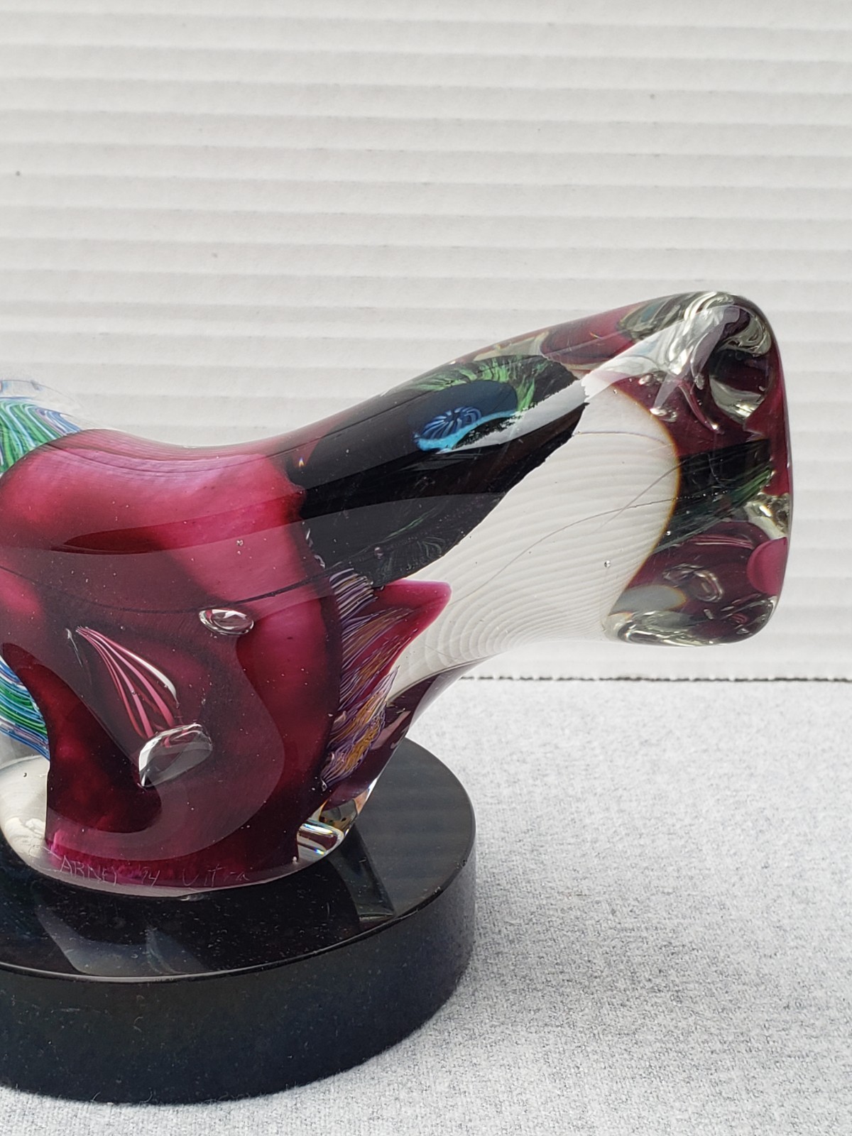 Handblown Art Sculpture Abstract Twisted Art Glass Mike Carney Sgn ’94 Vitra 7.5