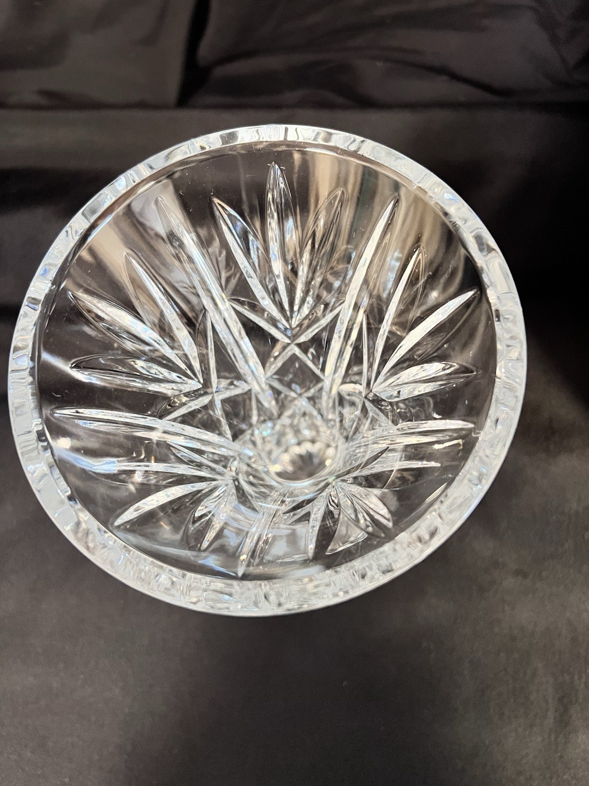 WATERFORD Crystal KILRANE Signed Flared & Tapered Trumpet Vase 8″ Vintage
