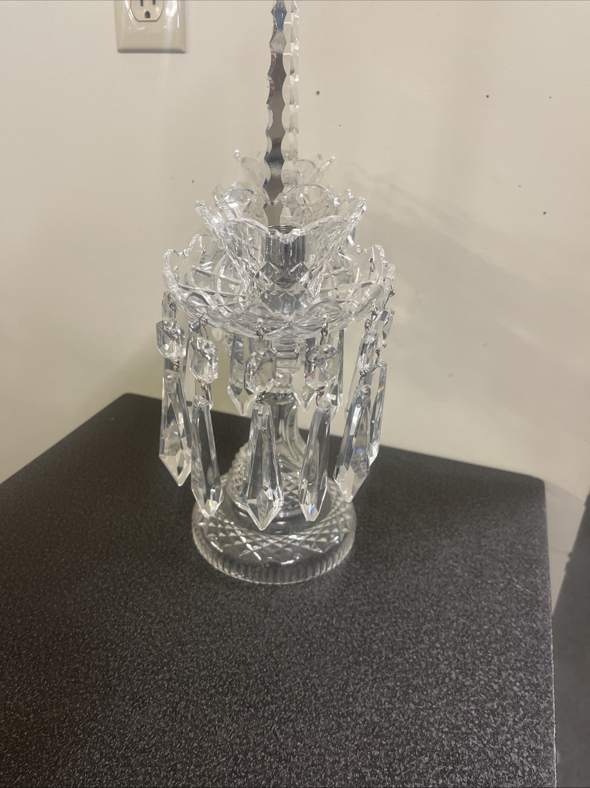 WATERFORD Crystal Candelabra Centerpiece 2 Arms Candle Holder Vintage Ireland