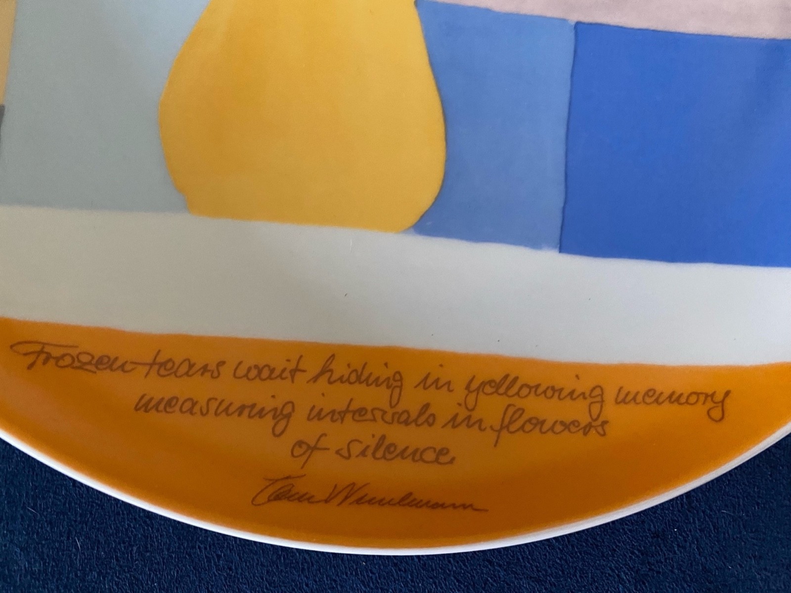 Rosenthal Artist Plate No. 21 Tom Wesselmann Frozen Tears 1985, Porcelain 26 cm