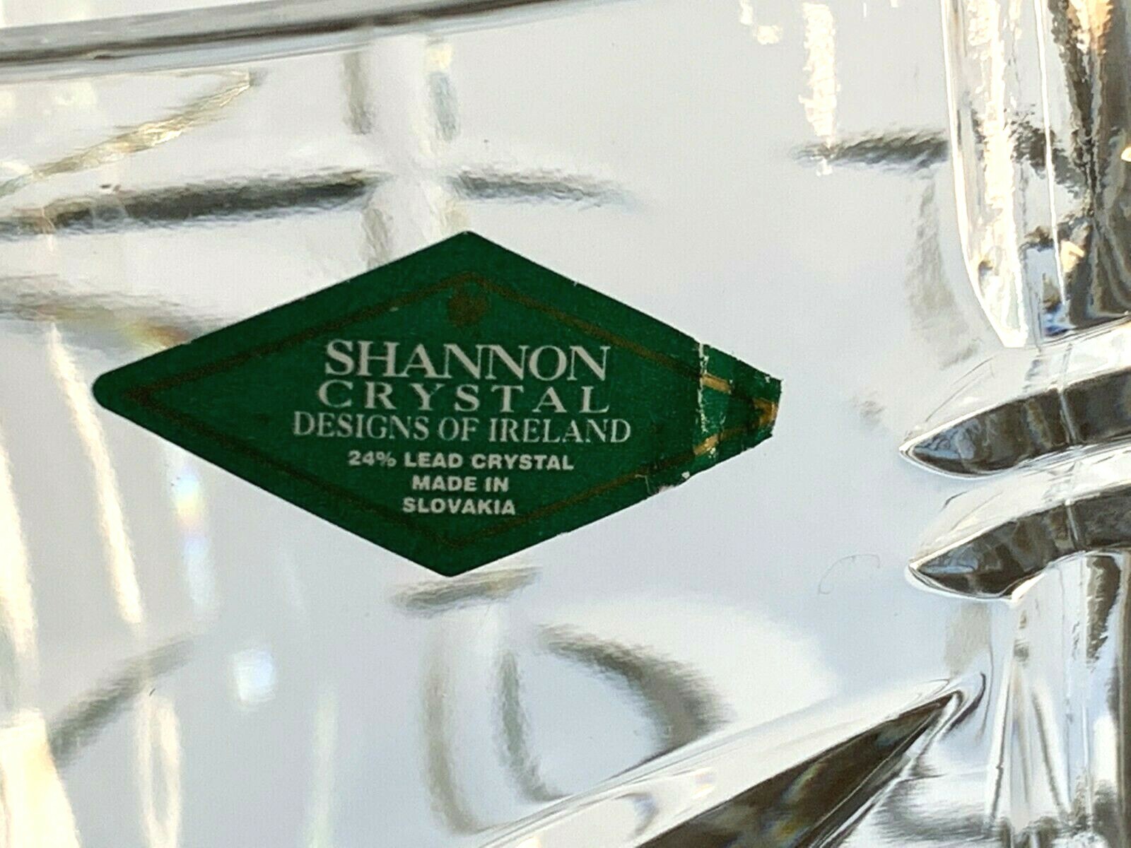 New Shannon Crystal Designs of Ireland 24% Lead Crystal Vase 11 3/4″ T 8lbs 14oz