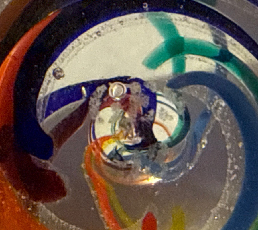 1993 Glass Eye Studio GES Art Glass Swirl Paperweight