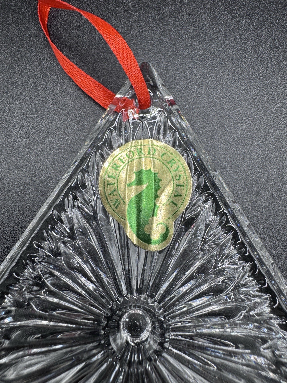 Waterford Crystal “Times Square Gifts” Pyramid Disk Lead Clear Crystal Ornament