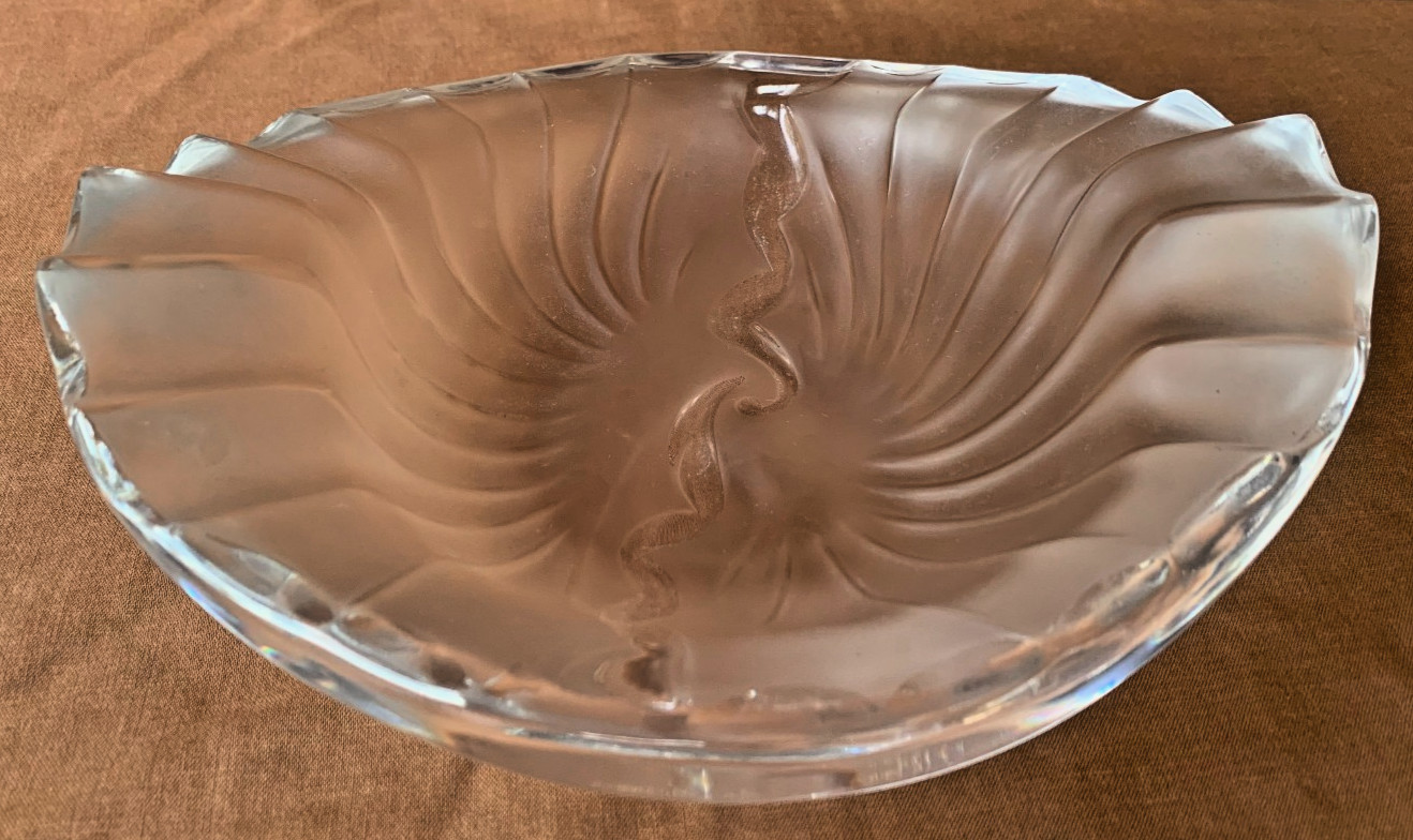 Lalique France “Nancy Cendrier” Frosted Satin Glass Ash Tray Ex Condition