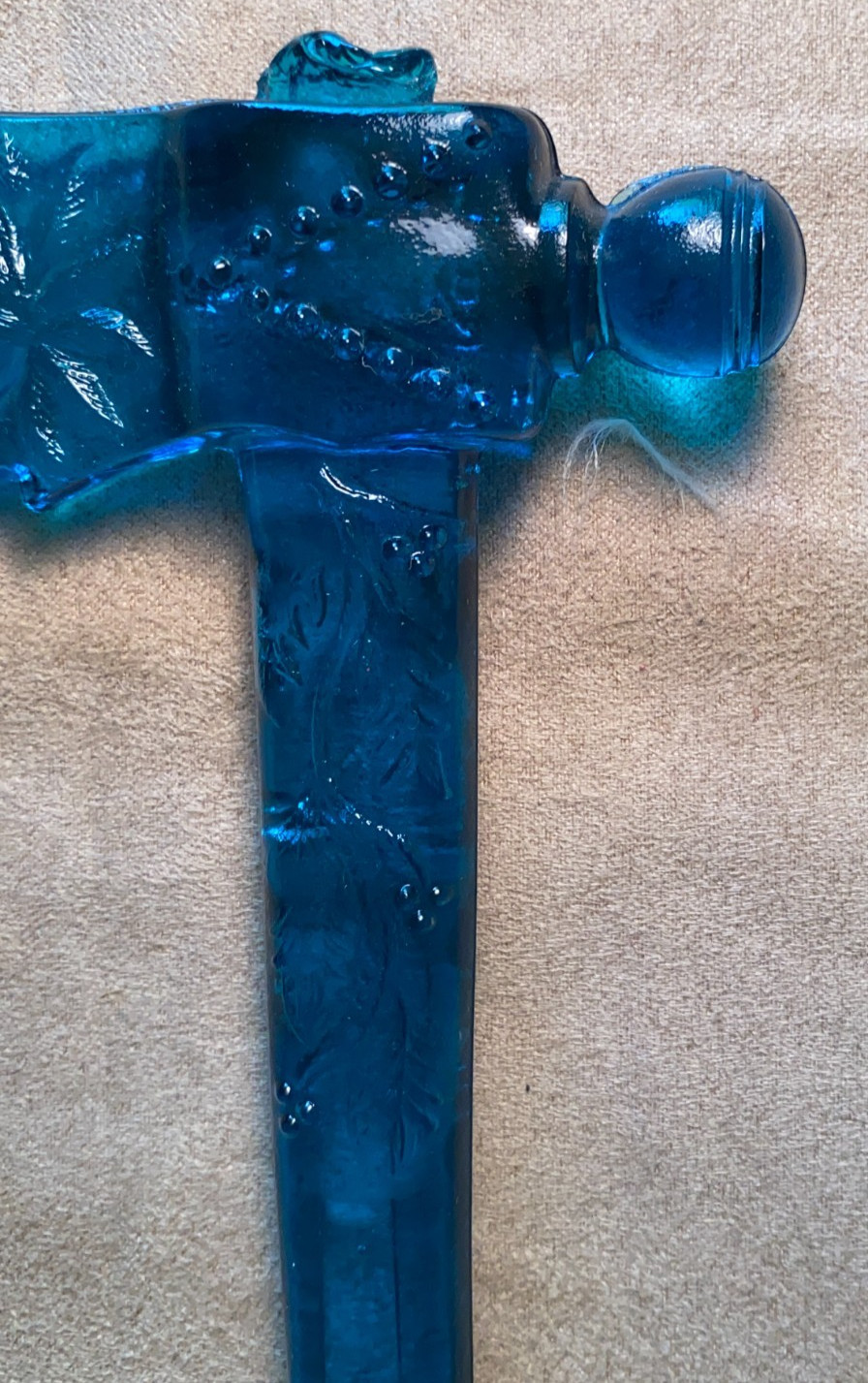 Boyd Glass Tomahawk Hatchet Blue Small Axe Native American Indian Chief