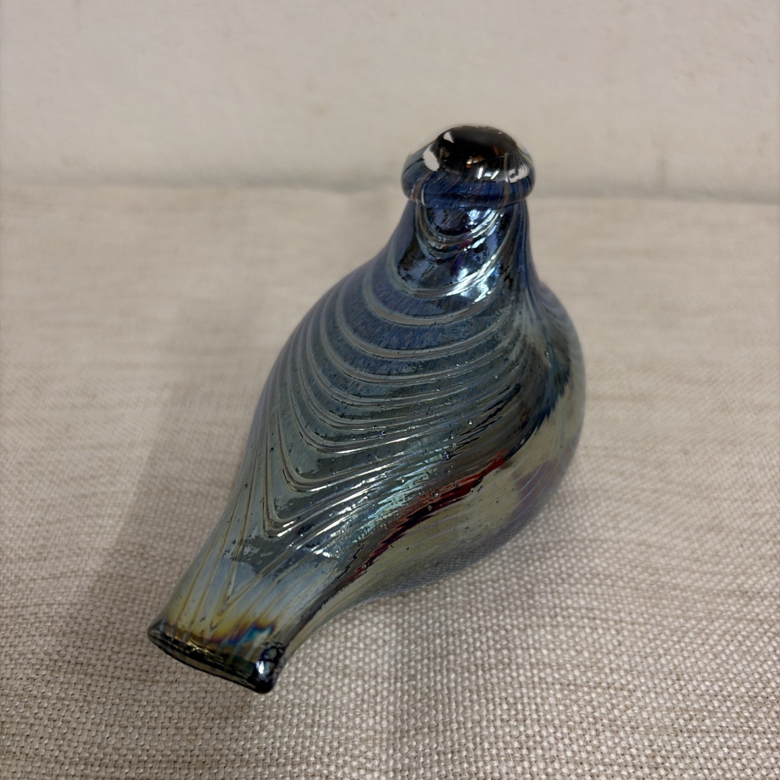 Oiva Toikka Iittala Little Blue Bird Hand Blown Glass Bird Rare 13cm