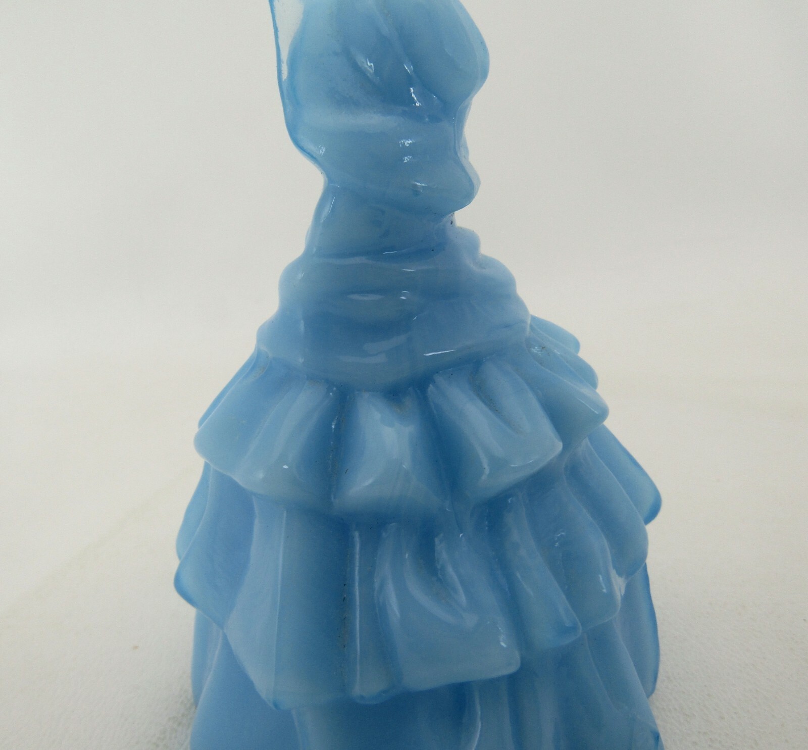 Boyd Art Glass Ice Blue Colonial Southern Belle Louise Doll Bell Figurine