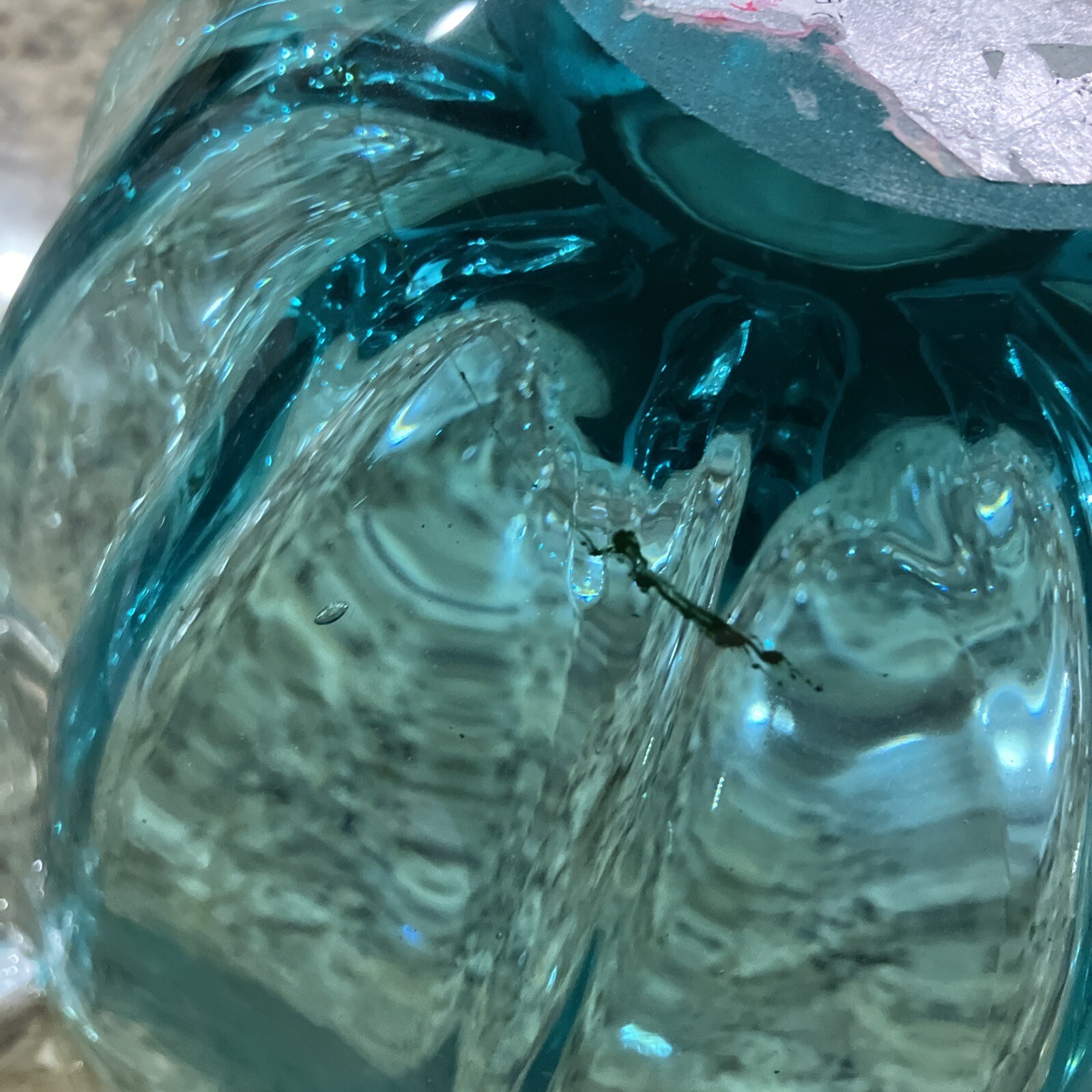 Vintage Murano Dish Lavorazione Arte Blue Green Bowl – 9.5 Inches