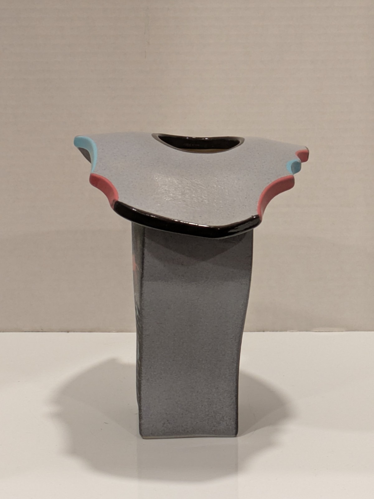 Postmodern Pop Art Abstract Studio Vase Decorative Architectural 1993 7 1/4″ T