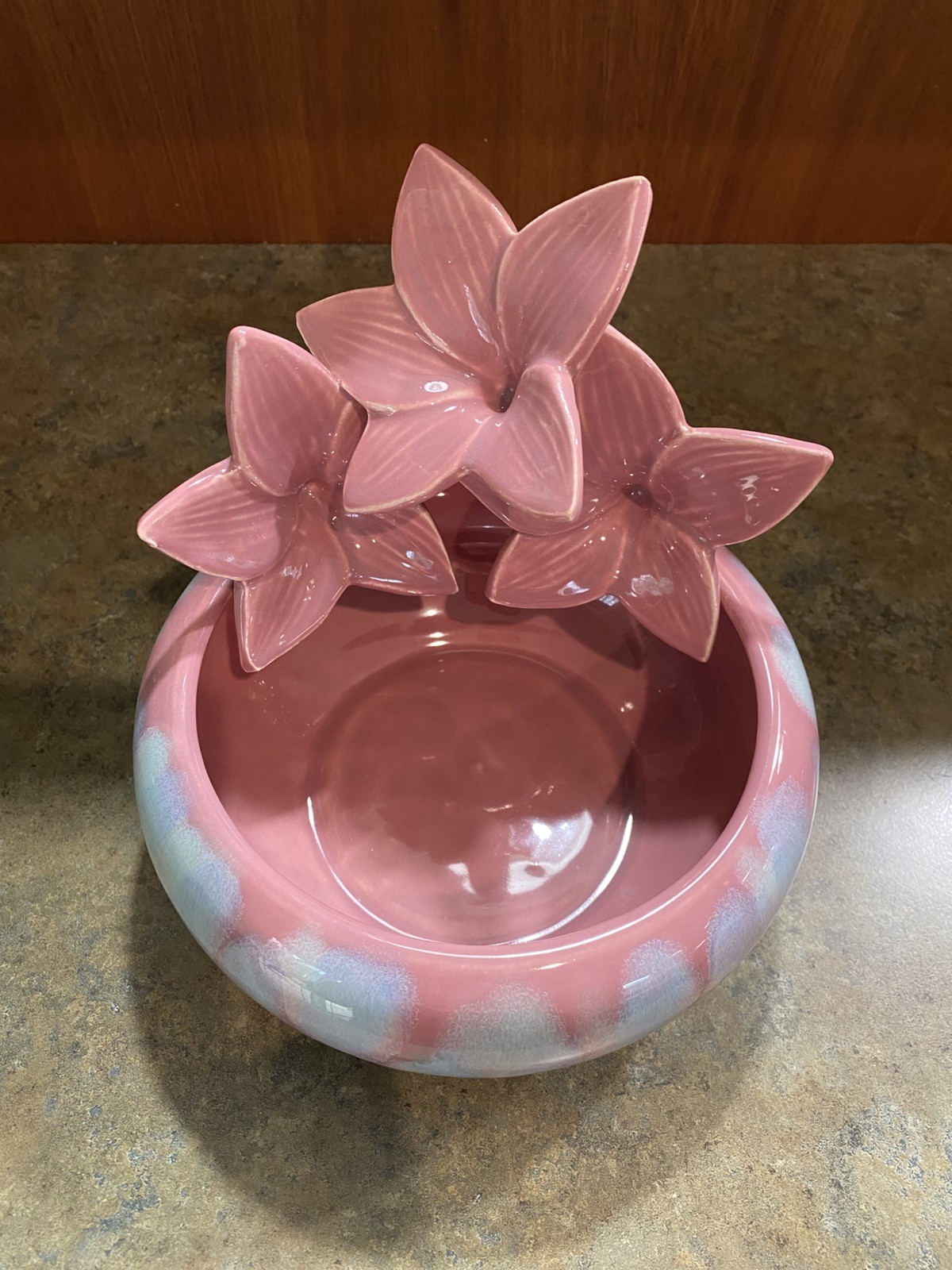 Vintage Royal Haeger by Royal Hickman, Mauve Agate Lily Planter Bowl