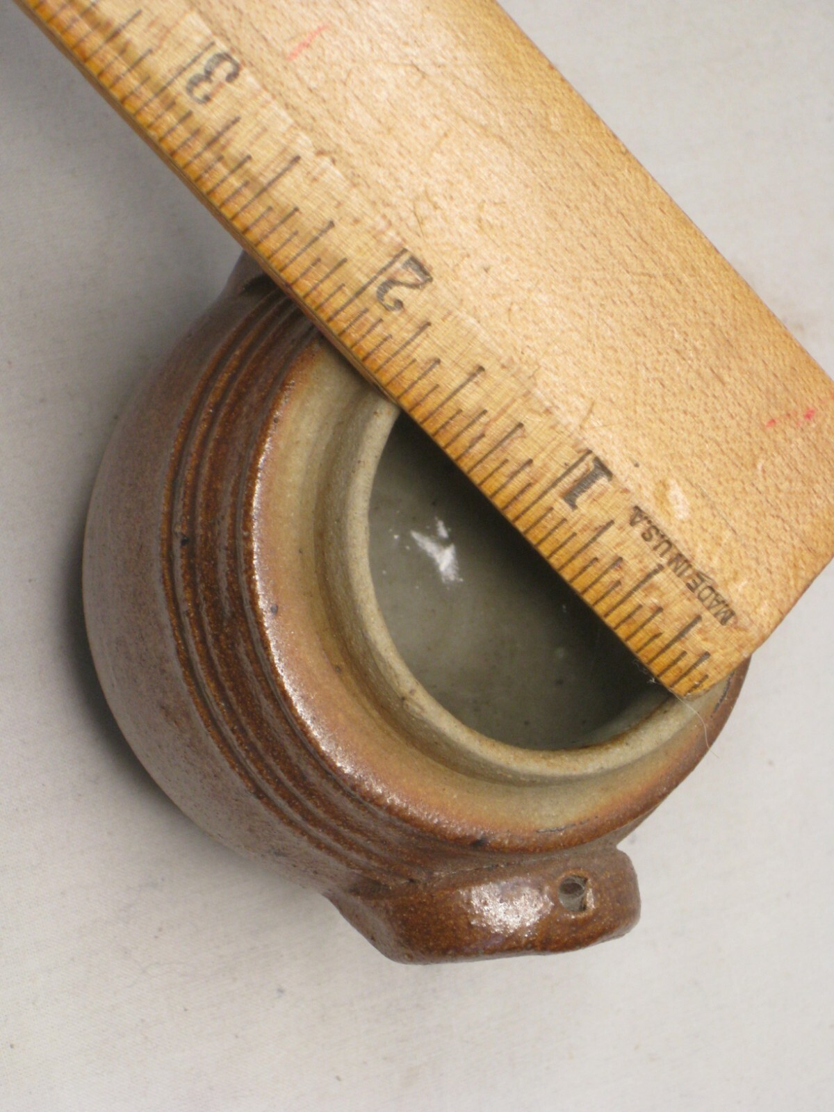 vintage FRANCE small handled container glazed ceramic pottery stoneware jug