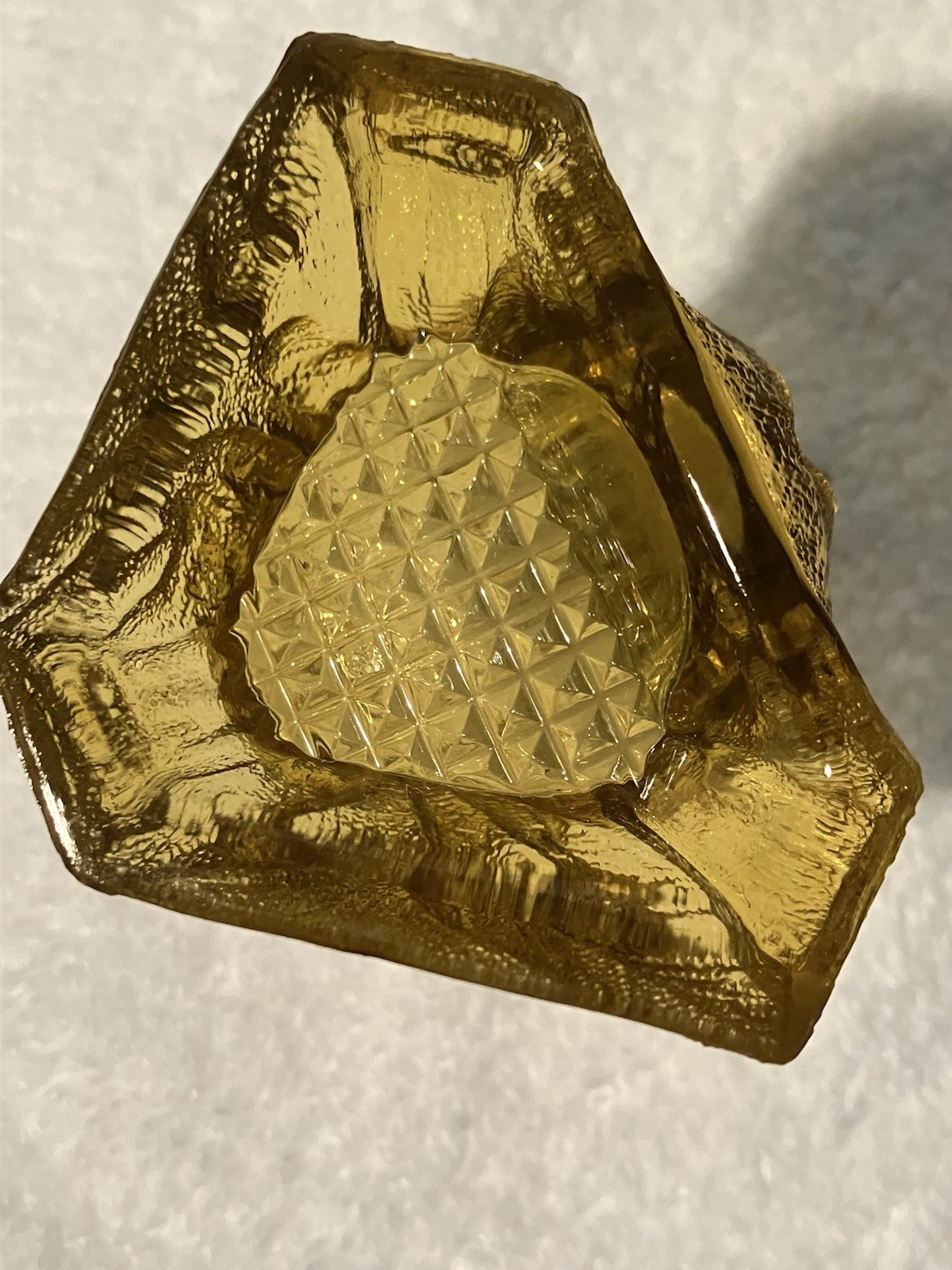 Vtg Amber Glass Toothpick Owl Figurine 2.75” Decorative Collectible Sculpture