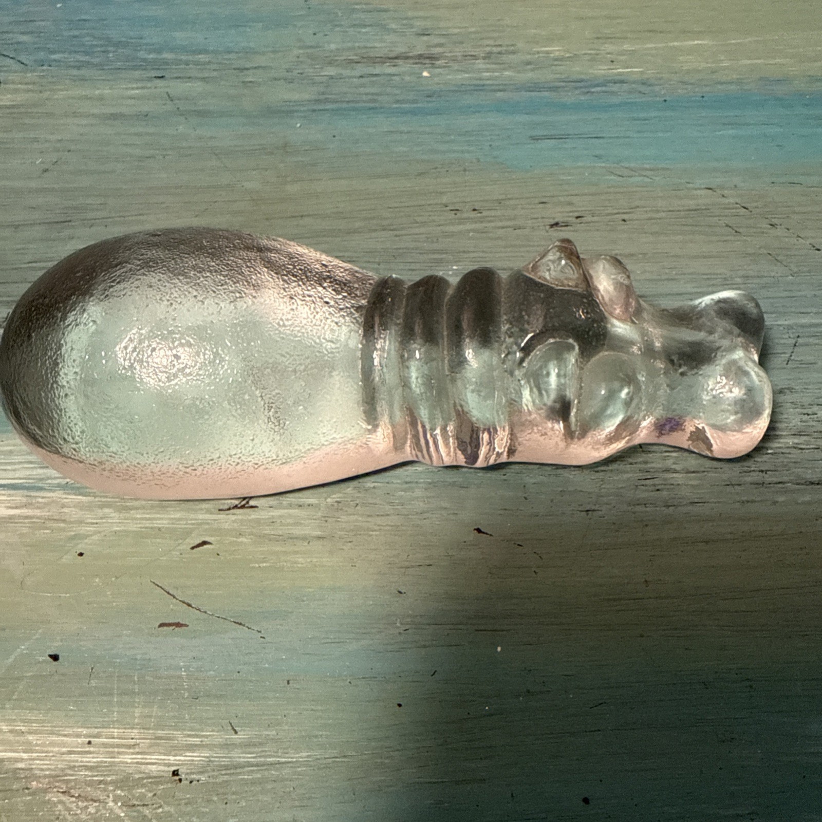 VTG RARE Kosta Boda Art Glass Bertil Vallien Zoo Series Hippo Sculpture 5” GLOWS