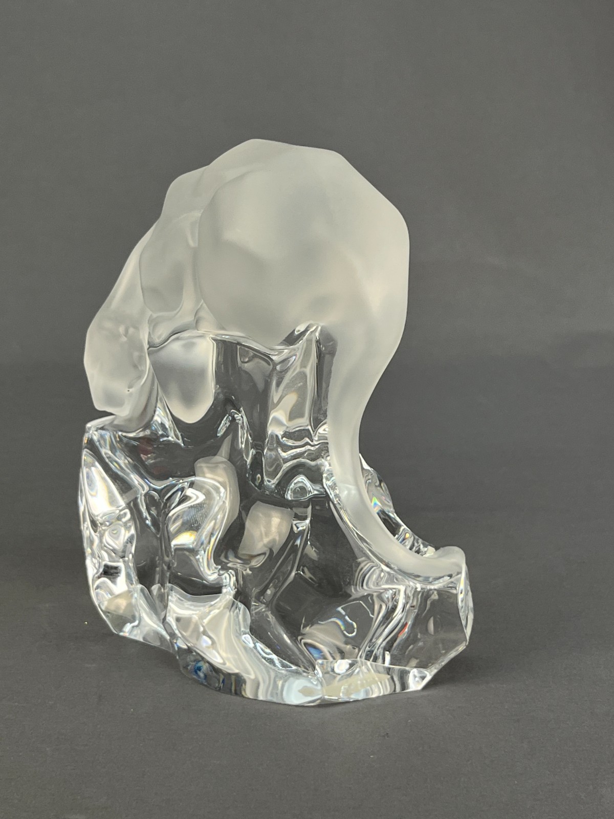 Rare HOYA Crystal Big Cat COUGAR Jaguar PUMA Leopard Figurine 6″ Paperweight