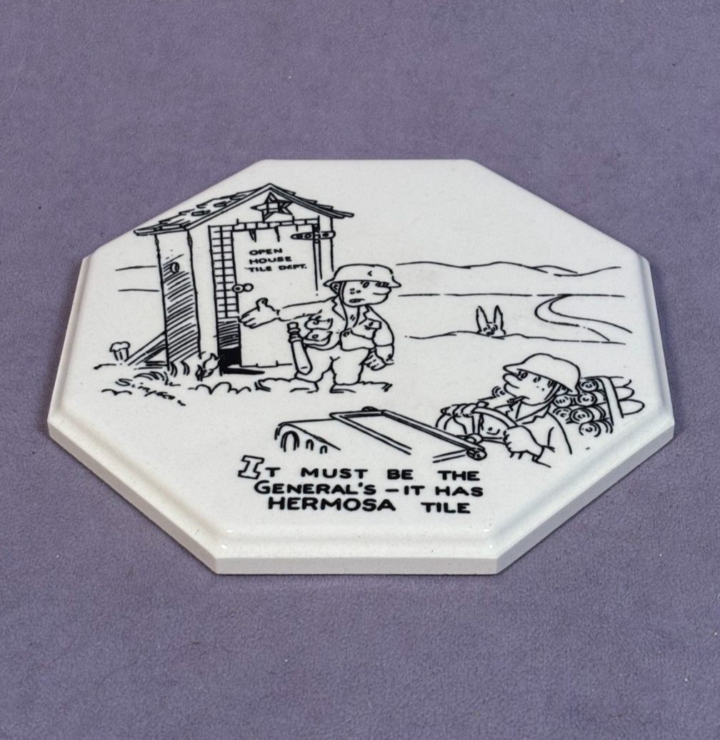 Gladding McBean CERAMIC TILE Vintage Army Comic HERMOSA Advertising Art Pottery