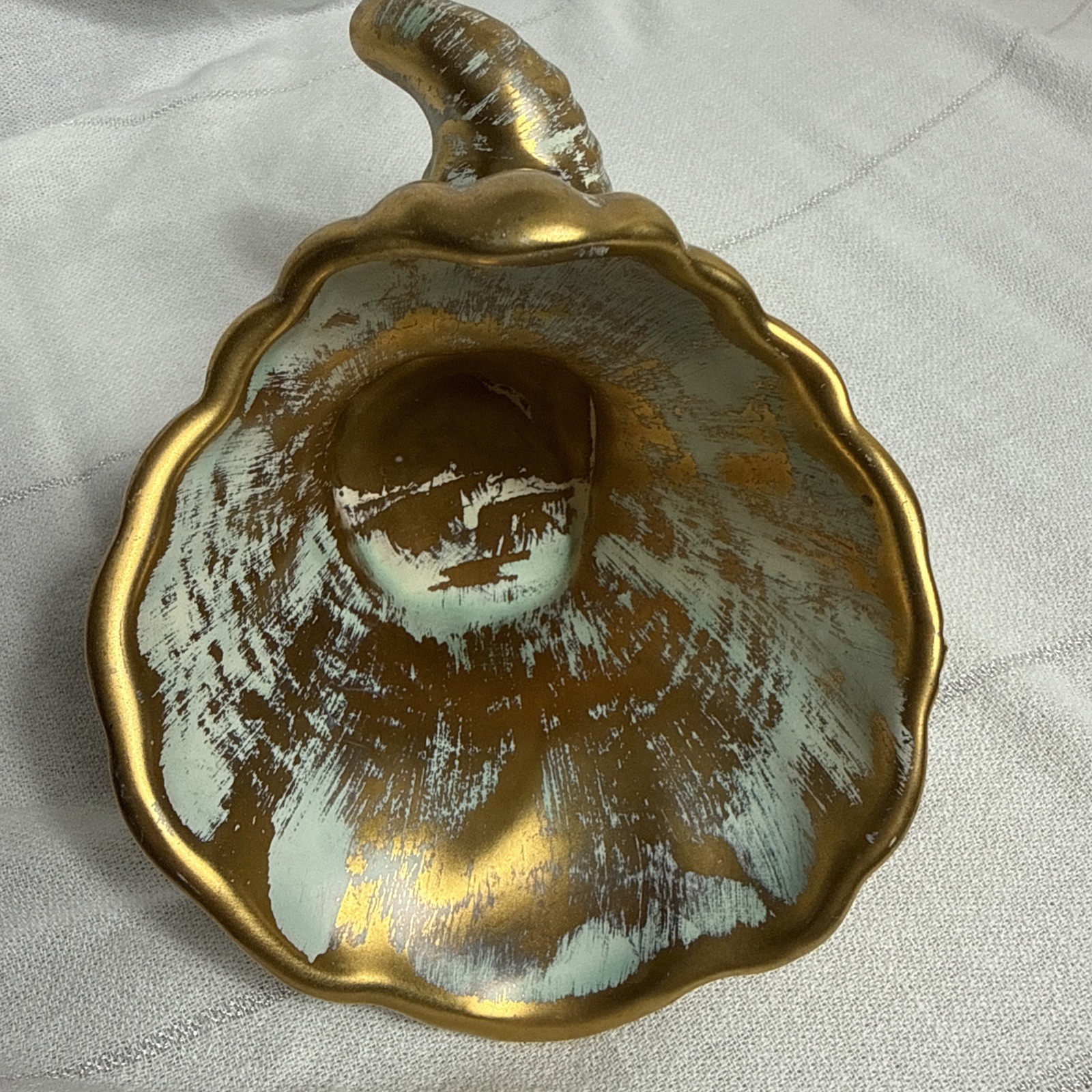 Vintage Stangl Pottery Trenton, NJ Hand-painted #5065 Cornucopia – Antique Gold