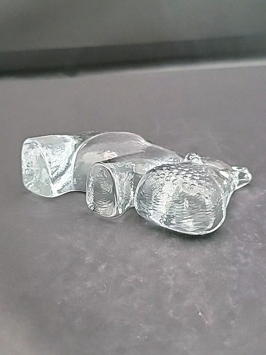 Kosta Boda Hippo Zoo Animals Art Glass Hippopotamus Bertil Vallien Paperweight