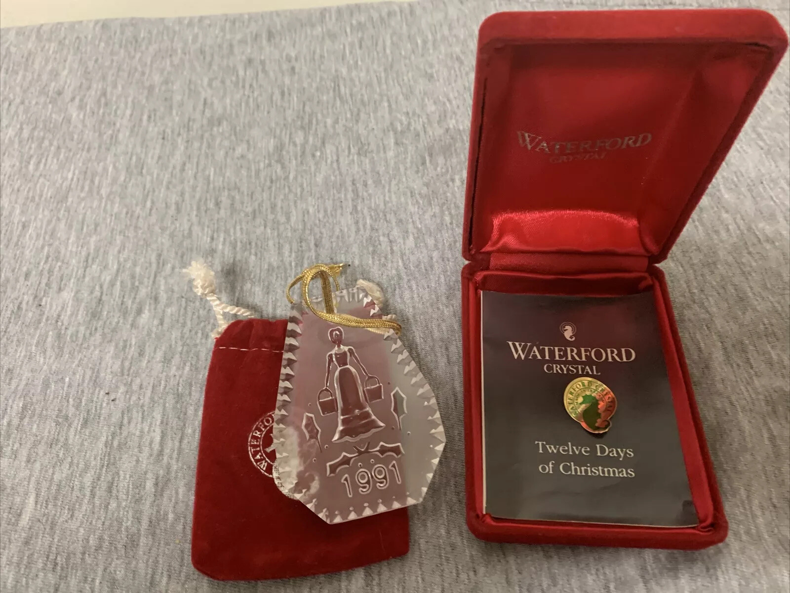 VTG 1991 Waterford Crystal Ornament 12 Days of Christmas – Eight Maids Milking