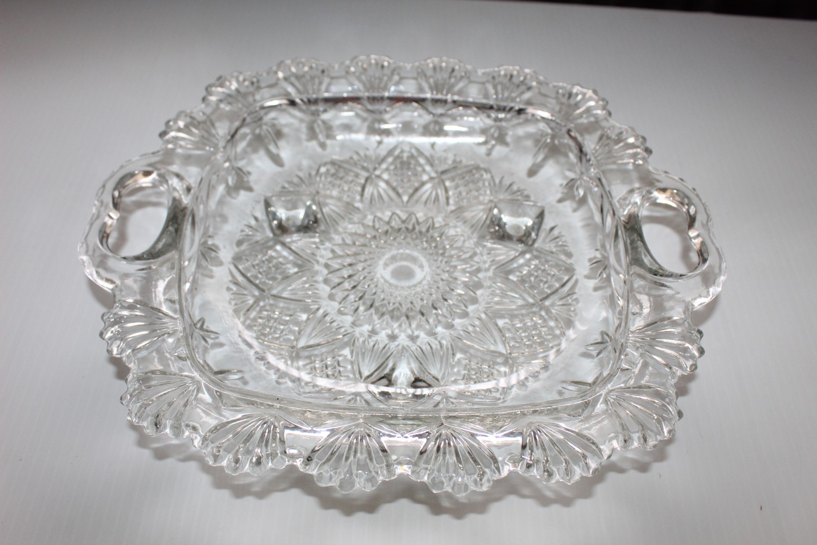 Vintage Pasari Indonesia Clear Pressed Glass Serving Dish 10.5″ Square