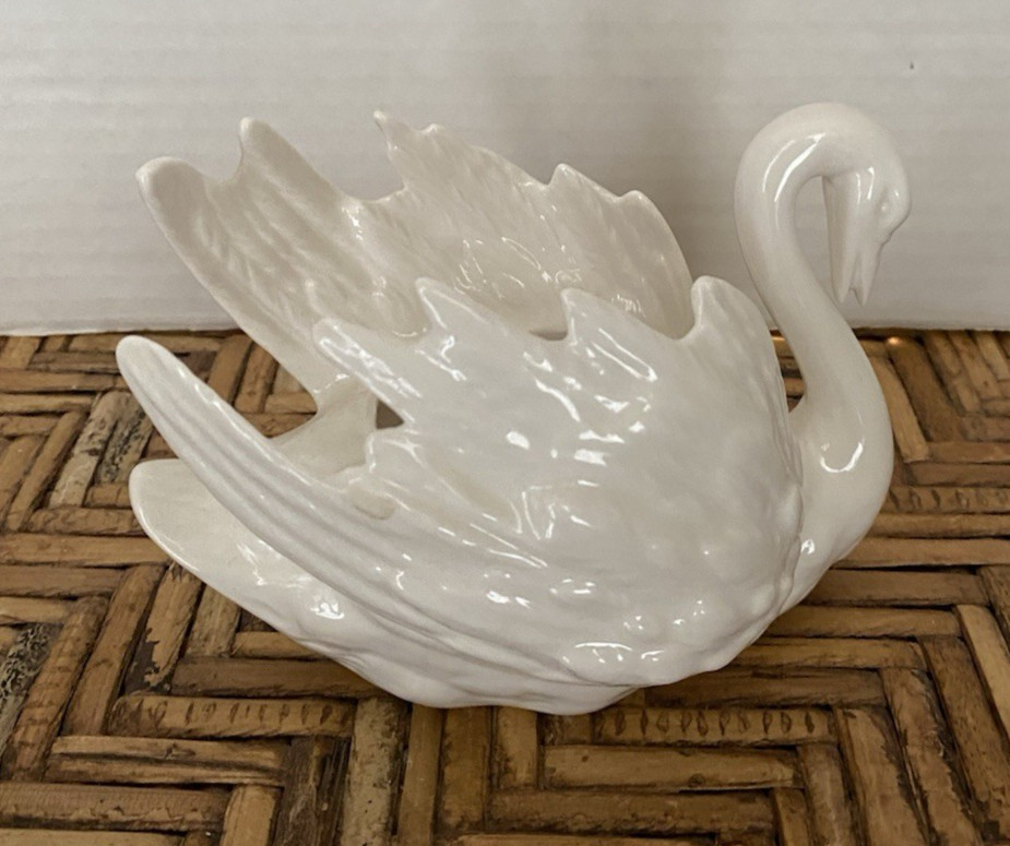 Vintage GOEBEL Swan Planter Bowl White Porcelain West Germany Lovely ZV 103 III