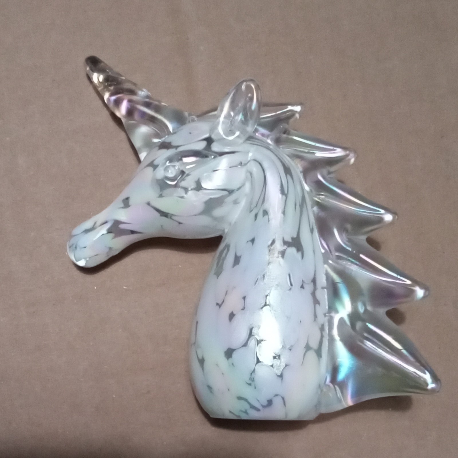 white pearl crystal Unicorn art 5inx5in