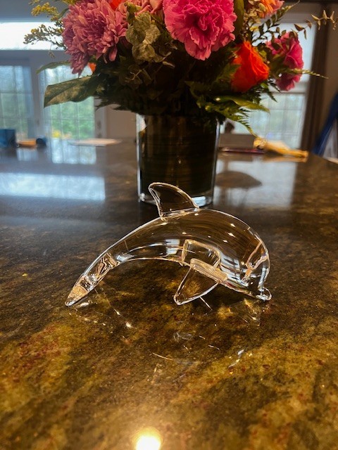 Steuben Crystal Porpoise Dolphin Sculpture 6″ Signed – Lloyd Atkins Ships FREE