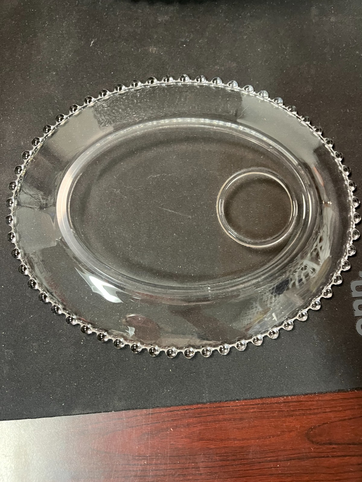 Vintage 10inch Imperial Candlewick Oval Snack Plate with Cup Ring PER PLATE!