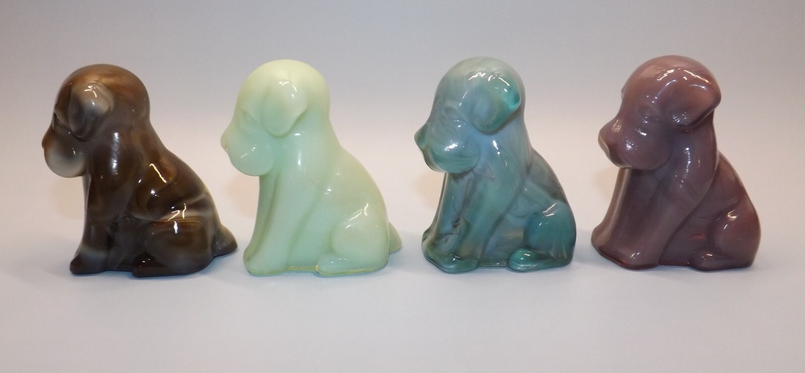 Vintage Degenhart Glass Pooche Dog, Pooch Dogs, Lot of 4, #4
