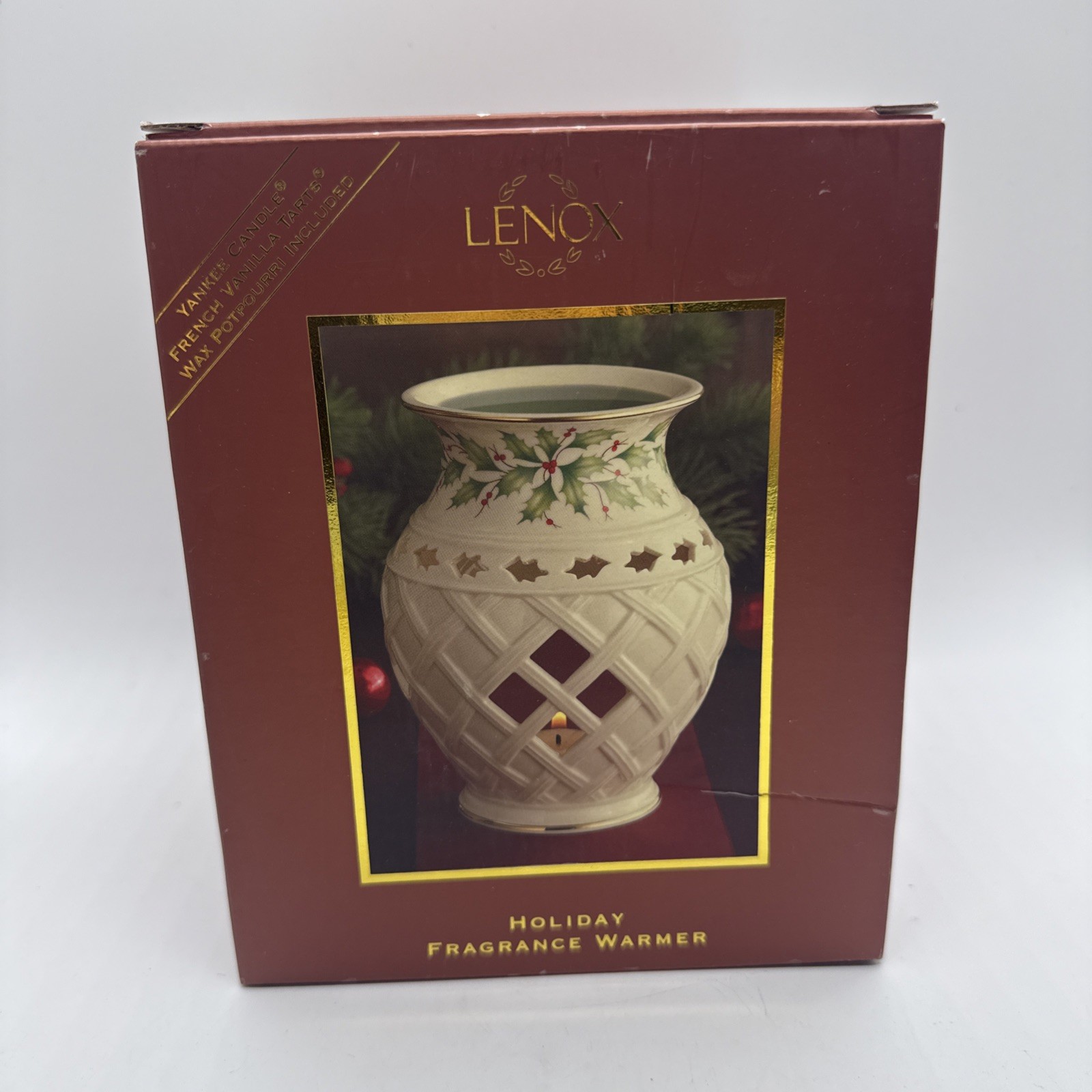 Lenox “HOLIDAY” Fragrance Warmer with French Vanilla Tart 6” Candle Christmas