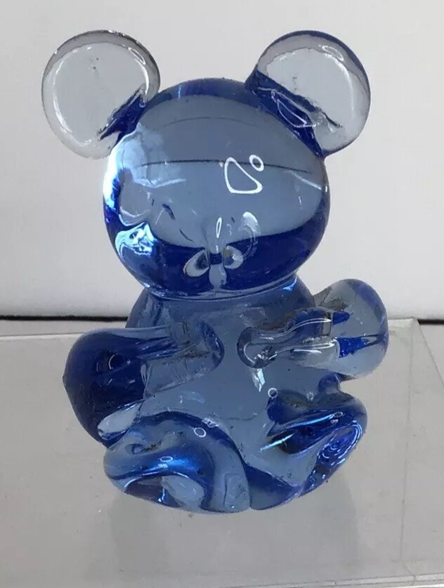 Vintage Blue Art Glass Koala Bear Figurine US Commemorative Fine Art Gallery