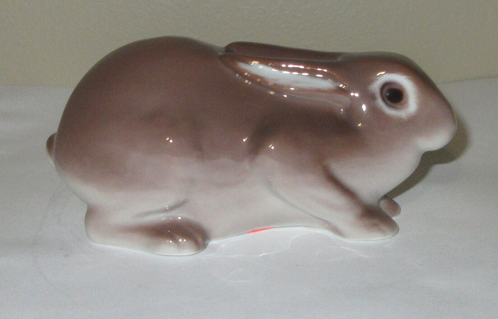 Vtg Bing & Grondahl Rabbit Bunny Figurine Brown Crouching Denmark 5″ Long B2421