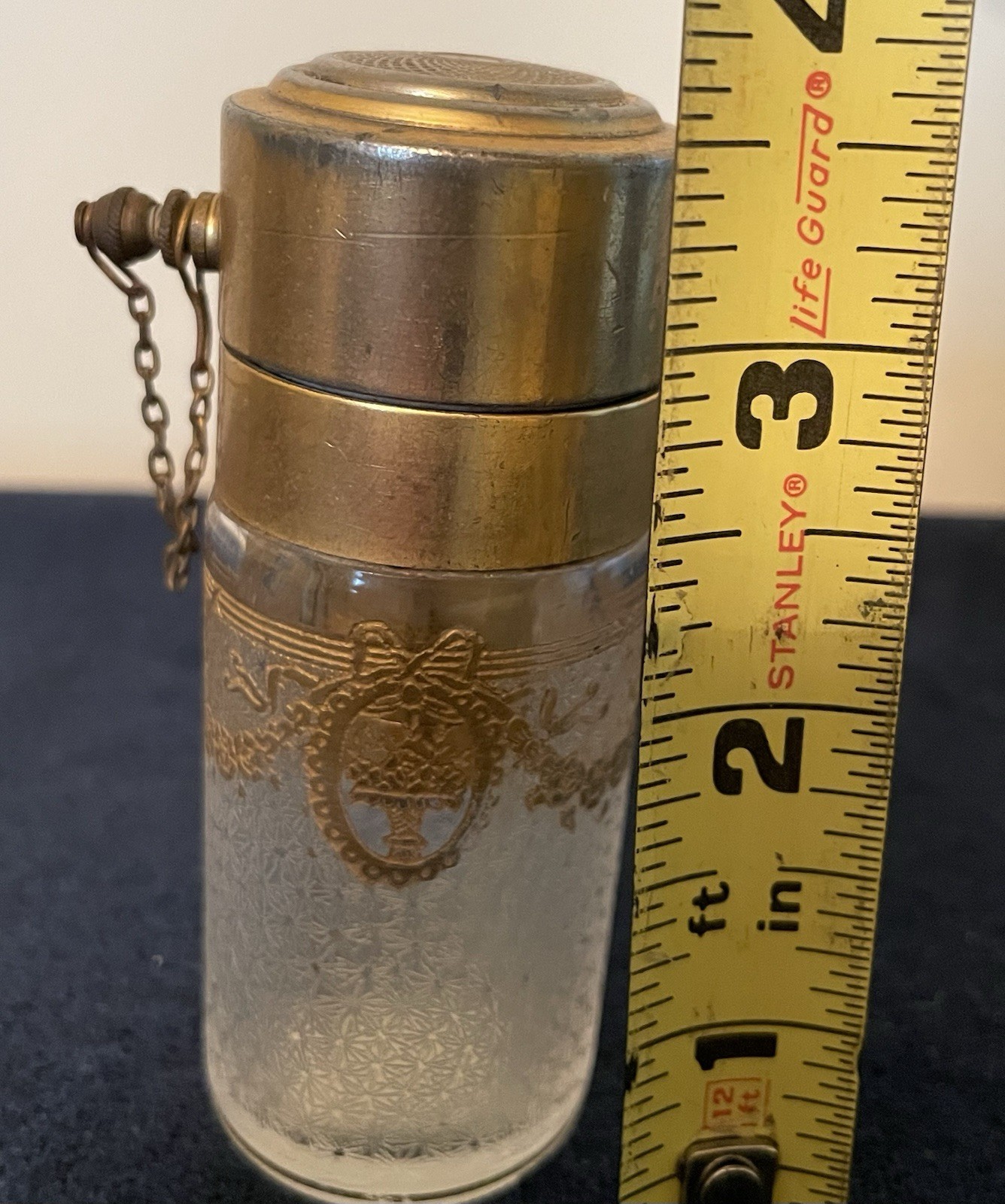 Antique Saint Louis Crystal Empire style Cameo Perfume Atomizer