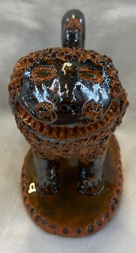 Southern Primitive Folk Art Pottery Shenandoah Style Billy Ray Hussey Lion
