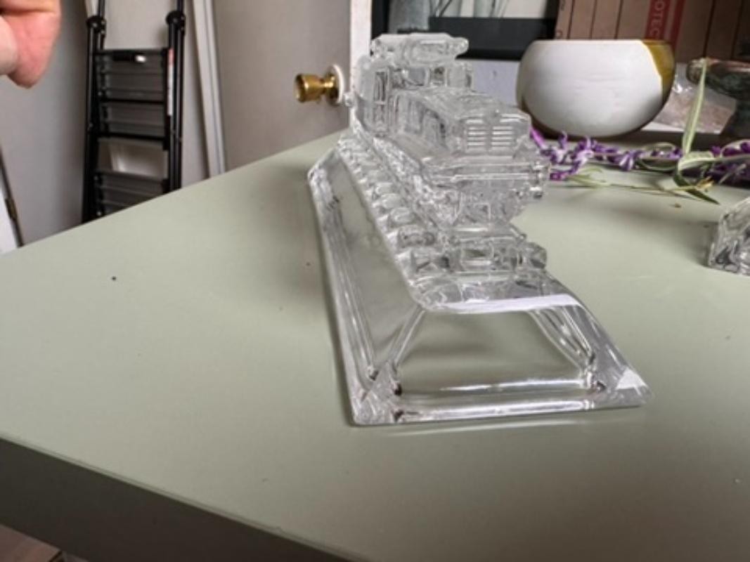 Vintage Hofbauer Crystal Orient Express Model Locomotive Figurine Desk Decor