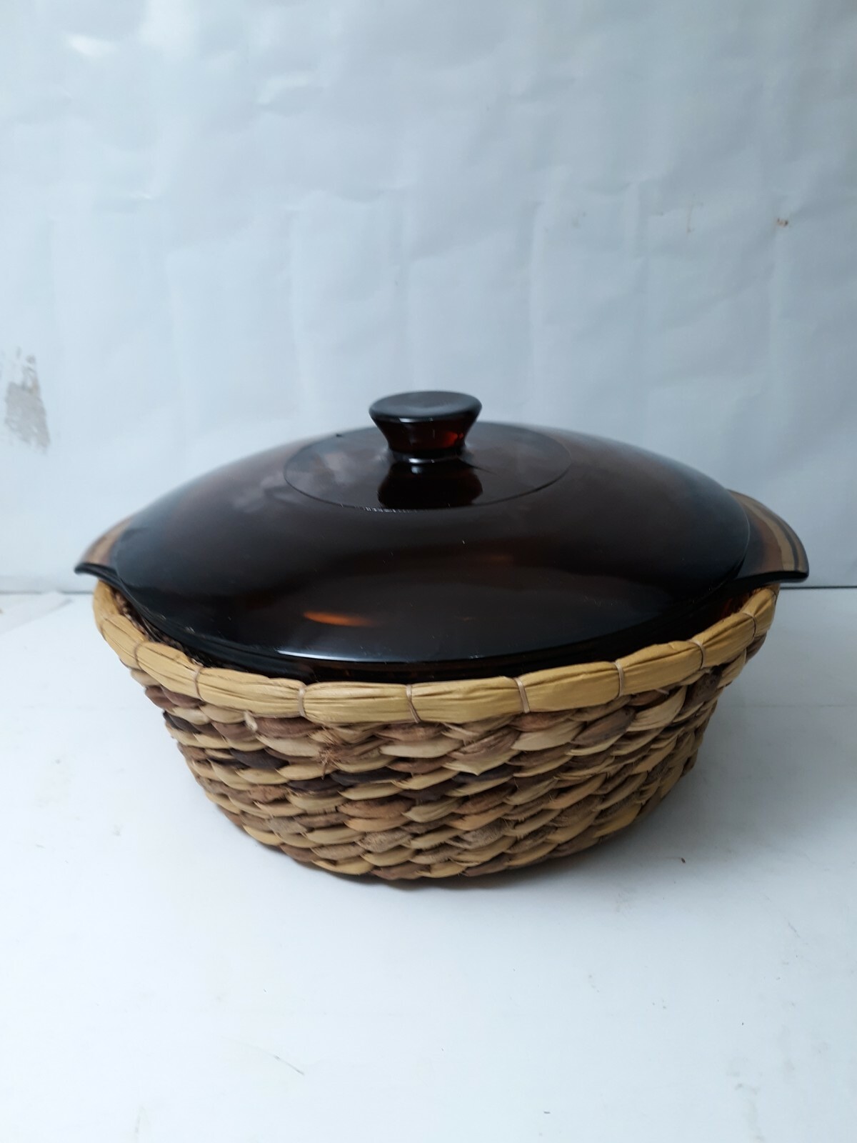 Anchor Hocking Fire King #437 Amber Casserole Dish with Lid & Basket 1-1/2 QT