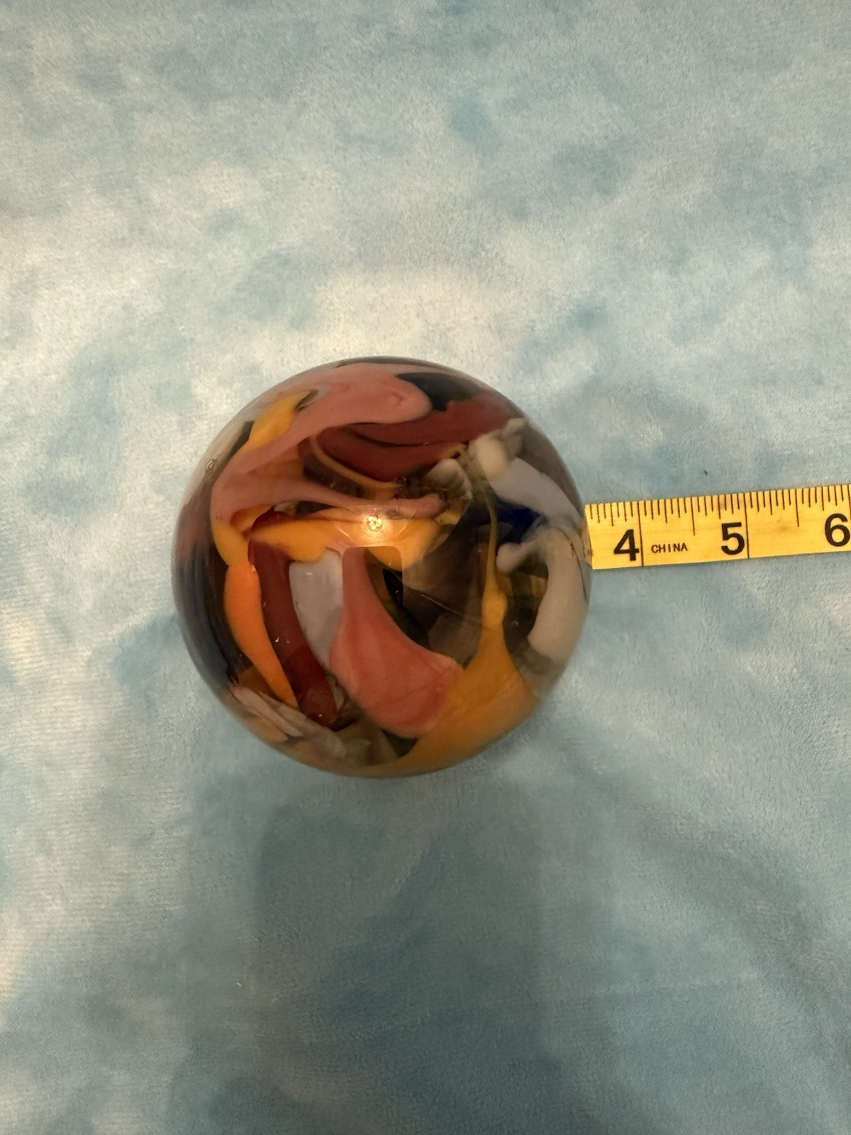 Galaxy Orb 3.5” Swirls Dichroic Rainbow Multi Color Art Glass World Paperweight