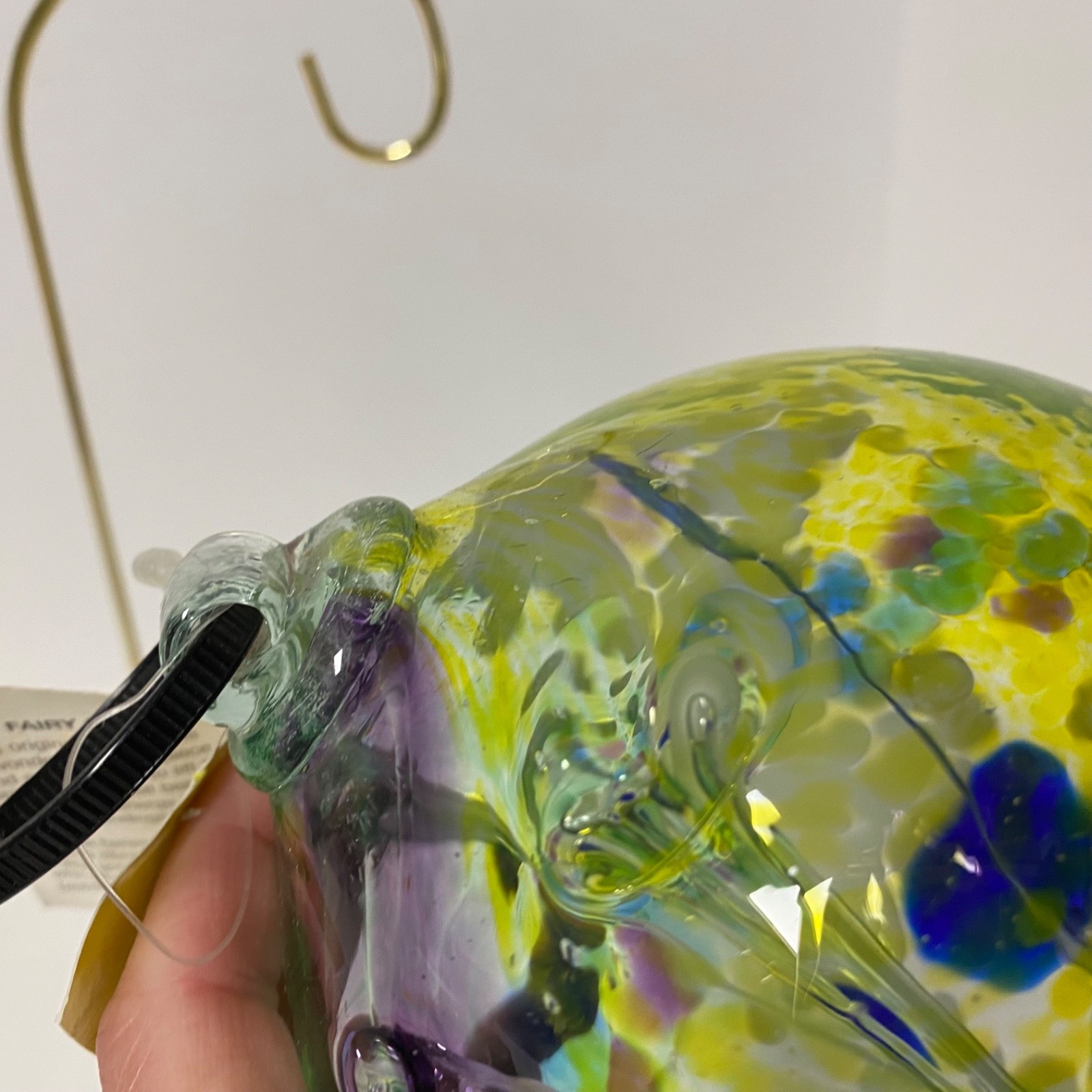Kitras Art Glass Witch Ball Hand Blown Suncatcher Ball Orb 5” With Tag Large