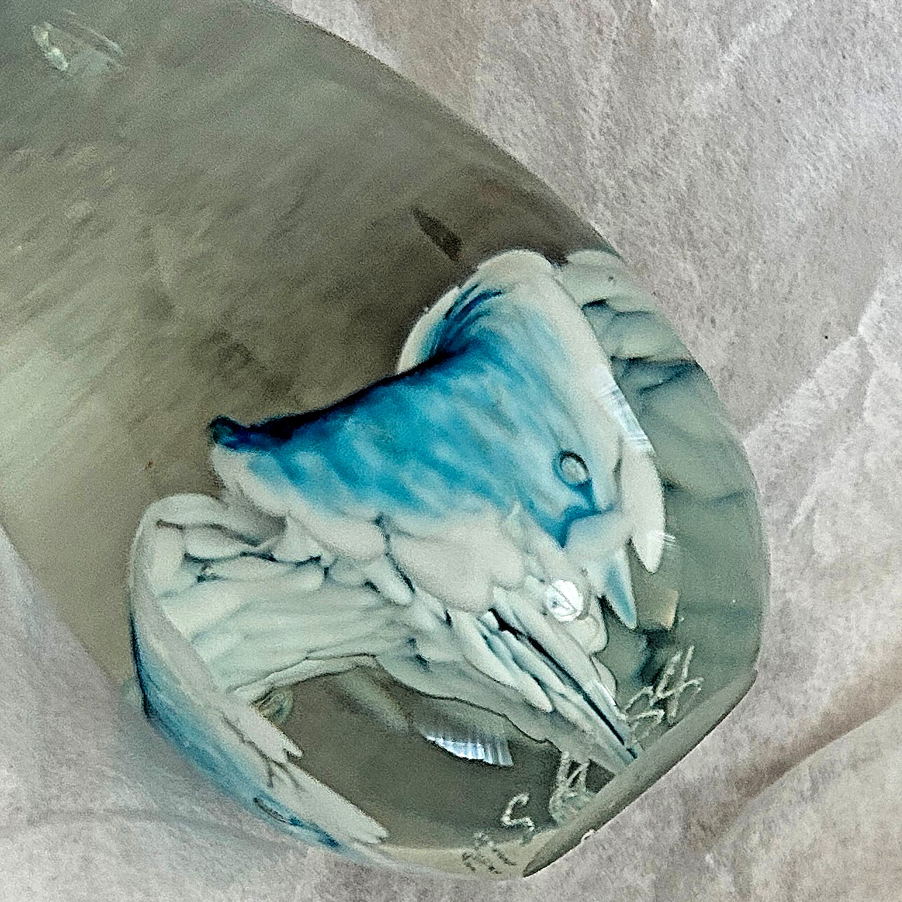 Glass Easter Egg Paperweight, Hand Blown, Signed MSH 88