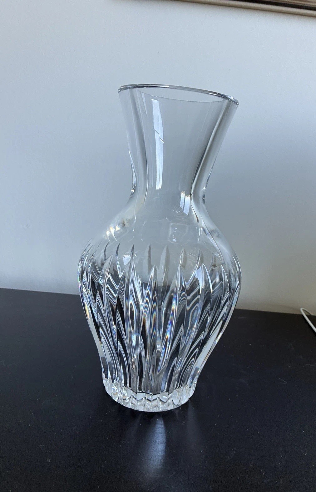 Signed Baccarat Genevieve Crystal Vase 10” France Heavy Art Glass 5 Lbs