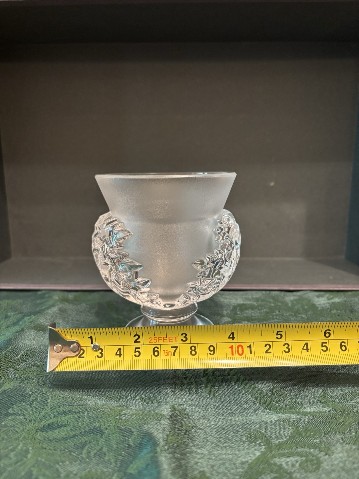 Signed Lalique France St Cloud With Acanthus Leaves Crystal Vase