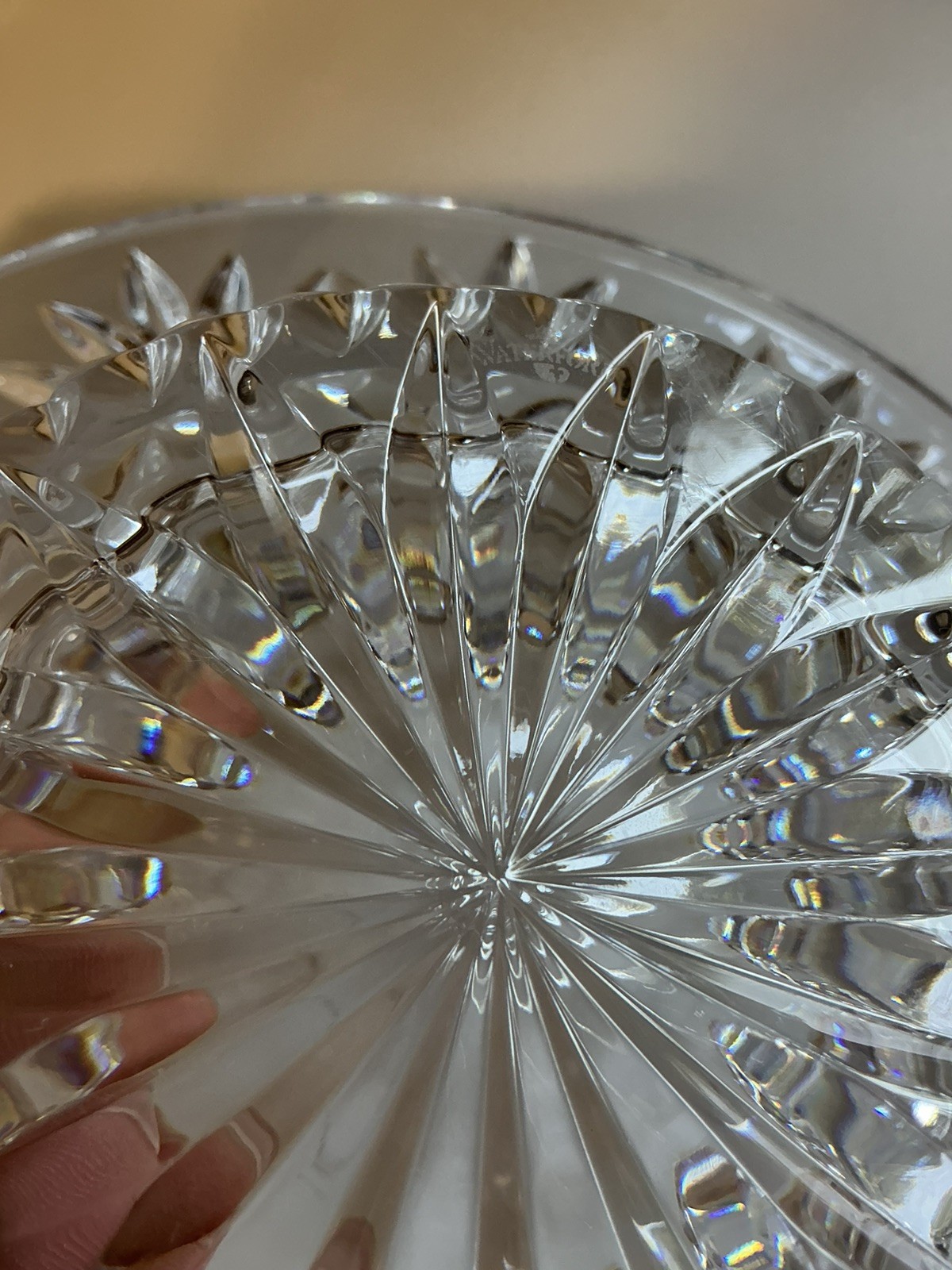 Waterford Crystal “Bethany” RND Pillar Candle Holder 8″ . PRISTINE FREE SHIPPING