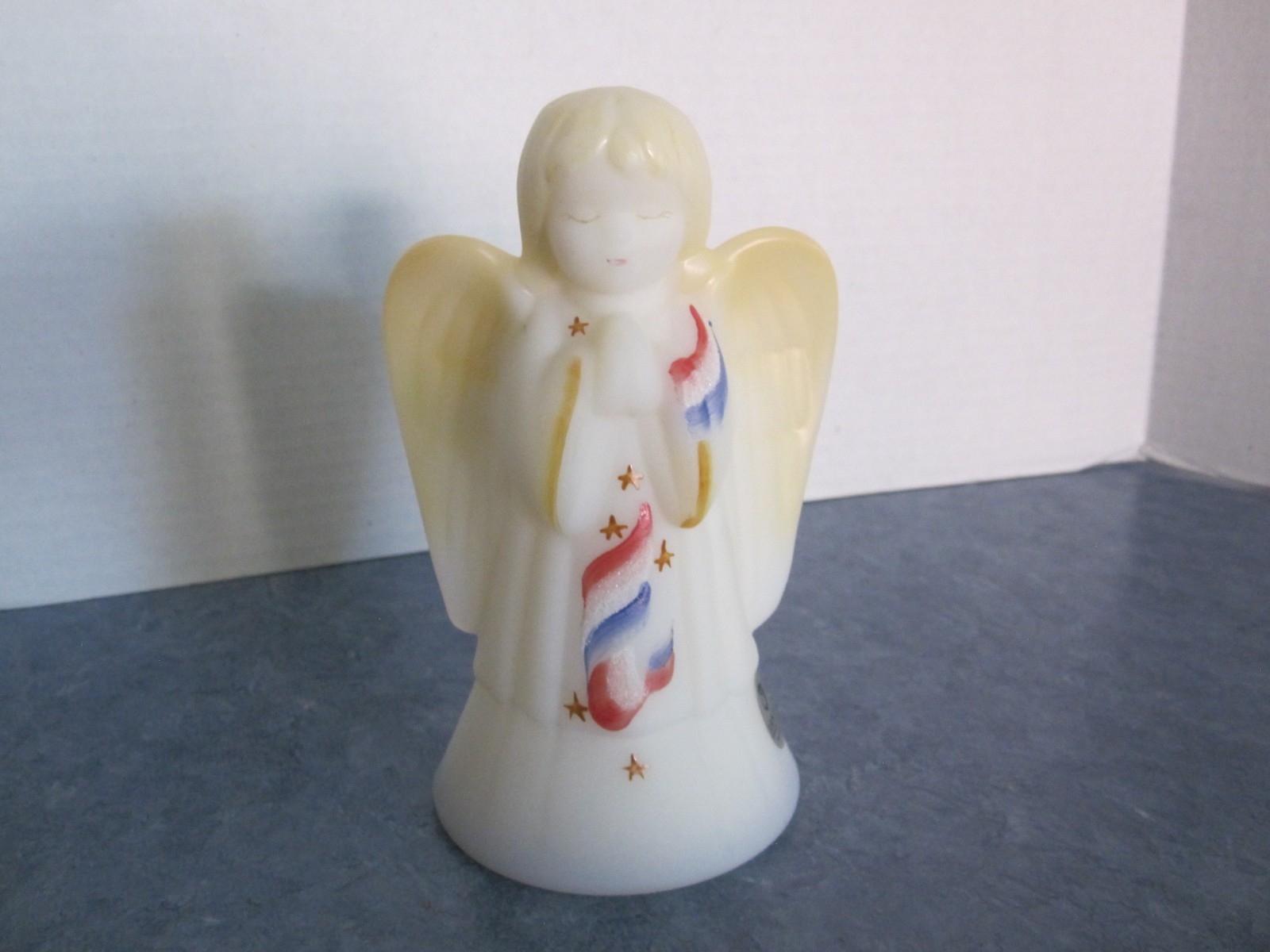 Fenton Signed Patriotic Angel 6″ w/Foil Sticker